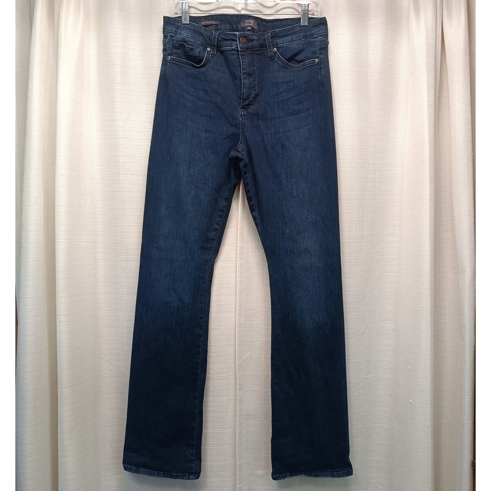 NYDJ Slim Bootcut Jeans Le Silhouette Lift Tuck Indigo Blue Size 10L Tall Casual